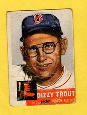 1953 Topps Dizzy Trout #169 Boston Red Sox FAIR FREE SHIPPING