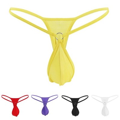 Herren Niedrige Taille Weich Atmungsaktiv Unterwäsche Tanga Beutel G String Klassisches Design