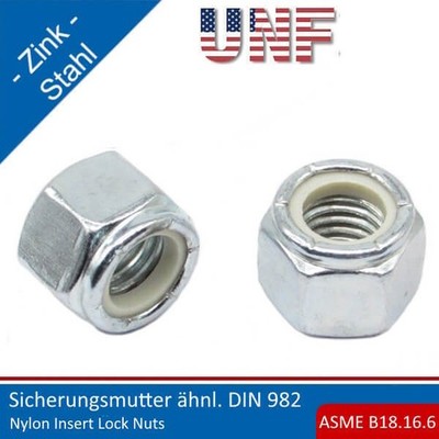 UNF Sicherungsmutter ASME B18.16.6 Stahl Grade A verzinkt,