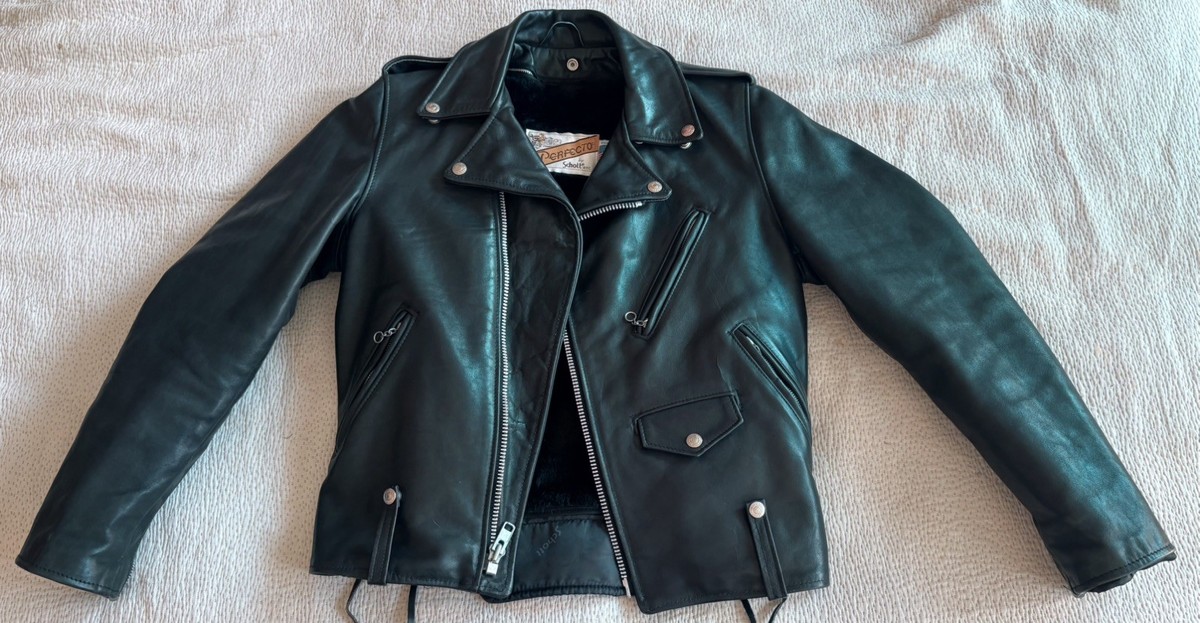 Schott NYC Perfecto 125 Mens Size 36 Cowhide Leather Jacket Black