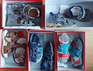 Sandalias de cuero como nuevas elefantes talla 21-22-23-24-25 ANCHAS niños niños solo 1 par