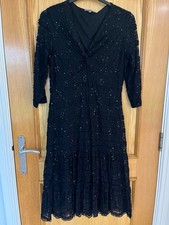 PER UNA BLACK SEQUIN LACE STYLE DRESS SIZE 14 CRUISE / FORMAL STYLE
