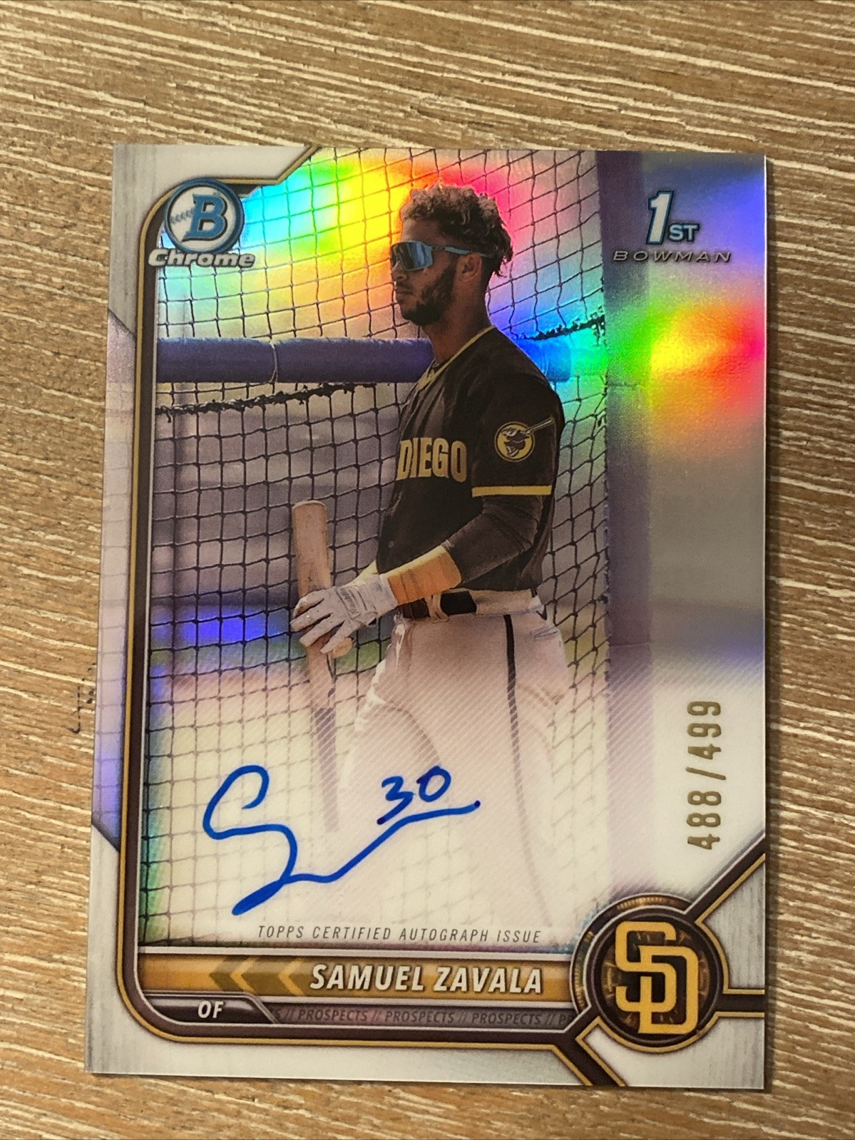 2022 Bowman Chrome Prospect 1st Auto Samuel Zavala CPA-SZ Refractor /499
