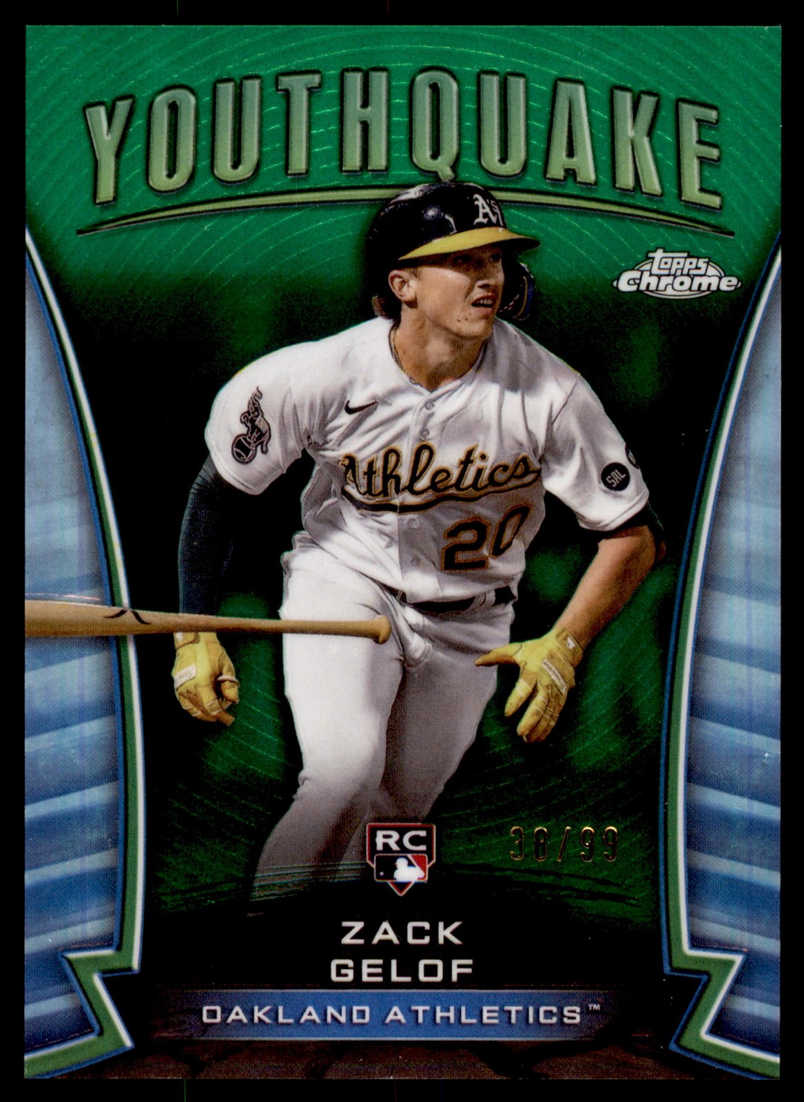 2024 Topps Chrome Zack Gelof #YQ-3 Youthquake Green Refractors /99