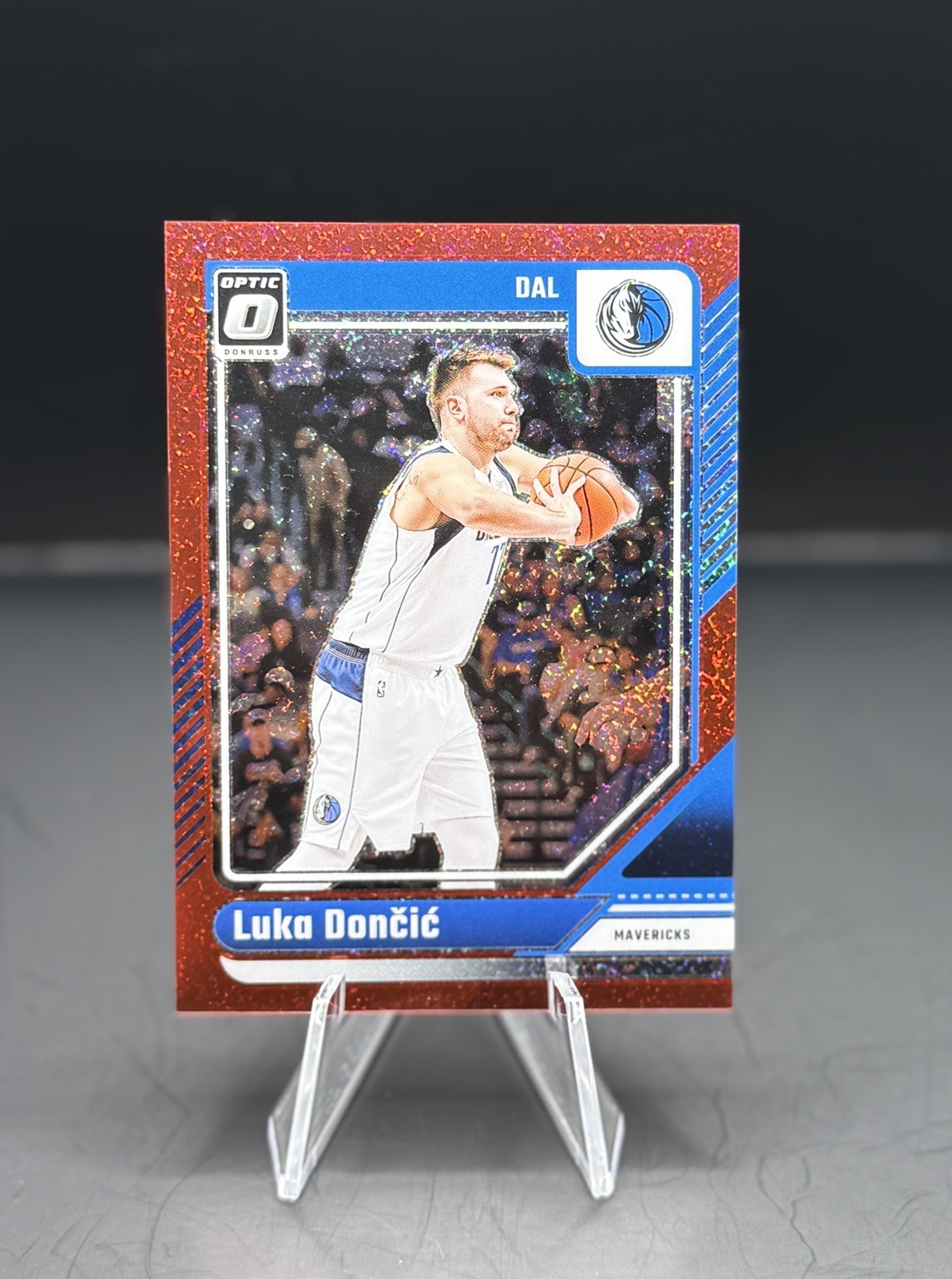 Luka Doncic 2024-25 Panini Donruss Optic #214 Red Glitter /75 SSP Mavs Lakers