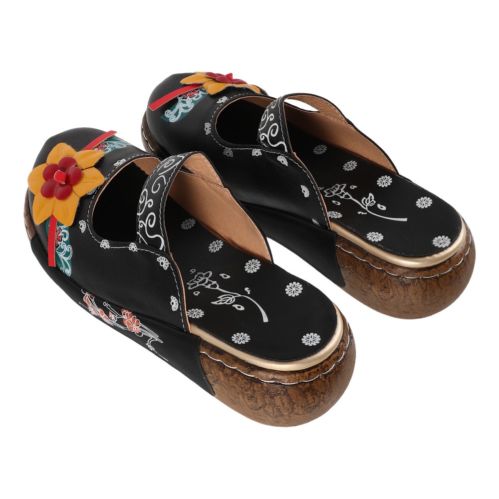 SAOLA 1 Paio Sandali Donna Estivi Etnici Fiori Fatti a Mano Suola Spessa Ciabatte Eleganti