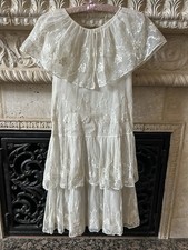 Rare Antique Off White Lace Bridal Dress 1920s Vintage Flapper Wedding Gorgeous