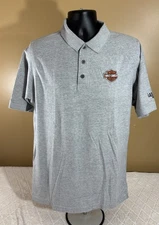 Vintage Harley Davidson Las Vegas Nevada Embroidered Gray Polo Shirt Size L