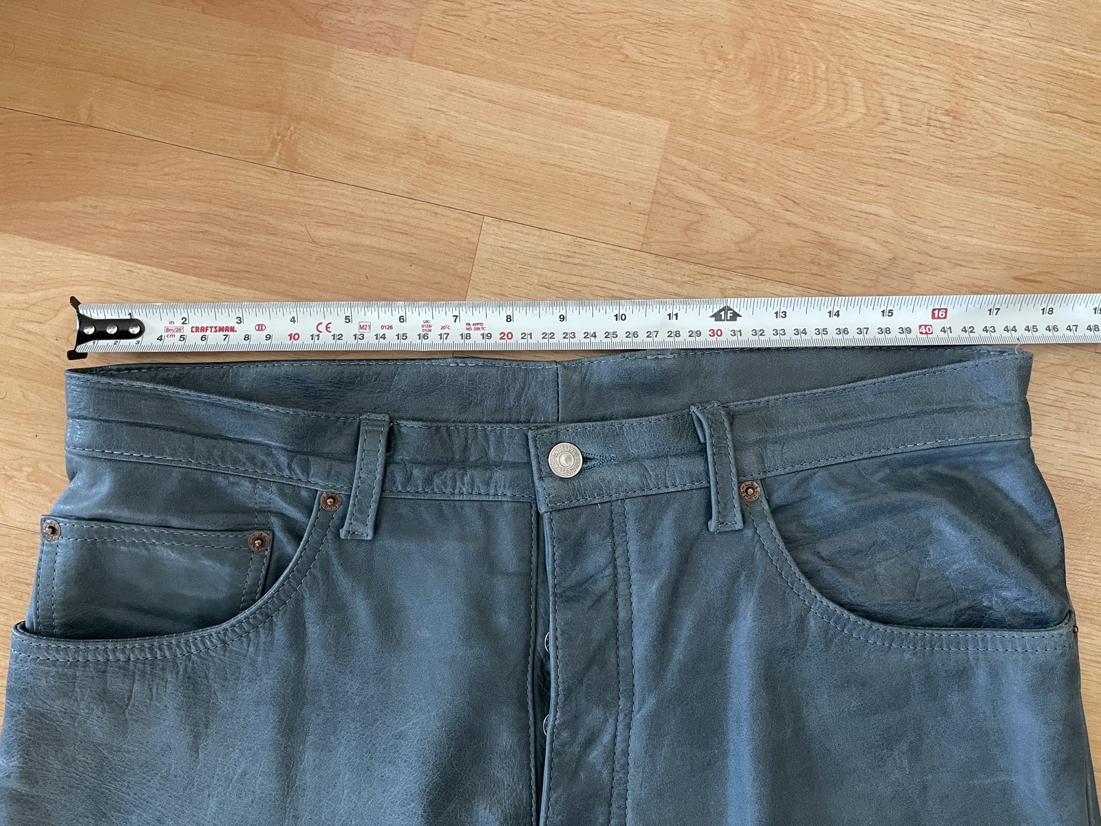 Men’s Blue “Denim” Levi’s Leather Pants - 34x29 thumbnail 8