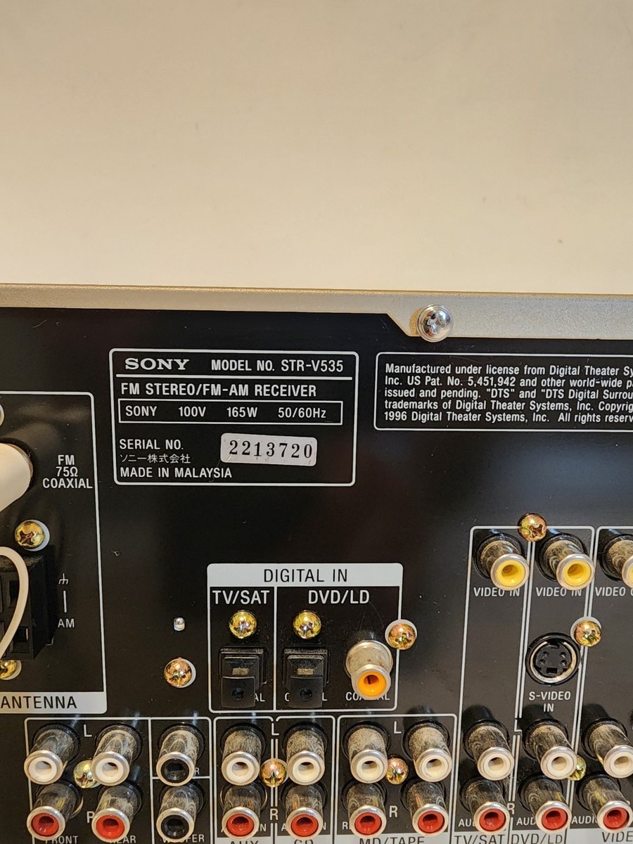 RARE VTG Sony STR-V535 Digital 5.1 Channel Av Receiver Gold. USA