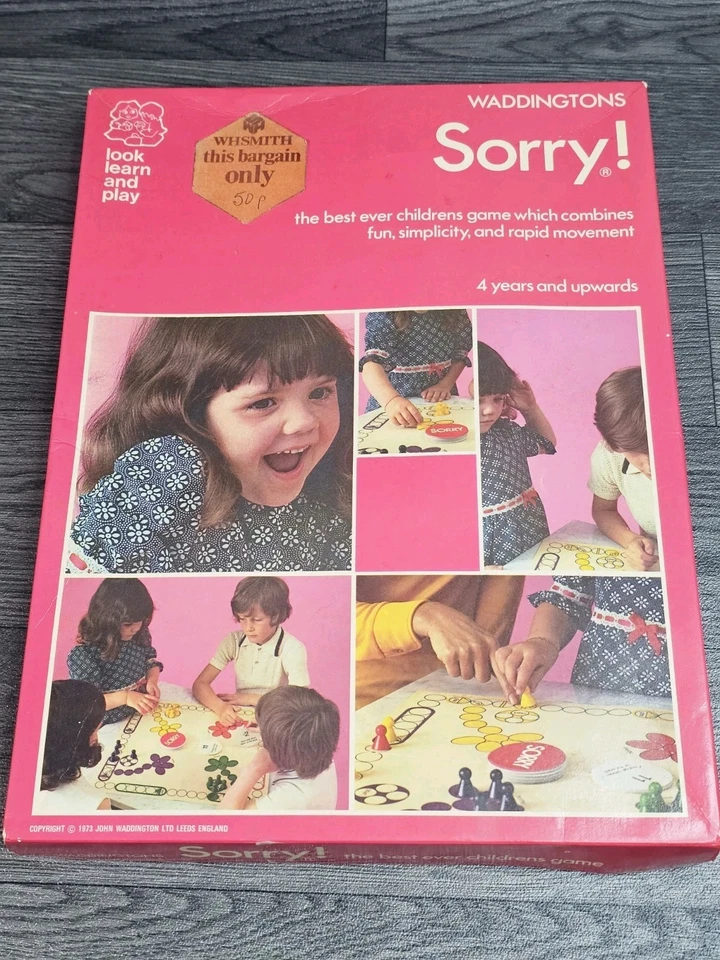 Vintage Sorry! Board Game 1973 Waddington’s 100% Complete VGC  - Image 4 of 4