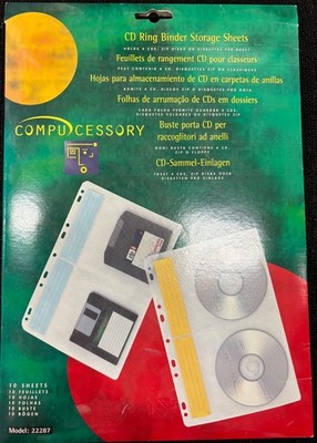 8 Compucessory CD/DVD Half Sheet Binder Filing Sleeves (2 Disks 1 Booklet Each)