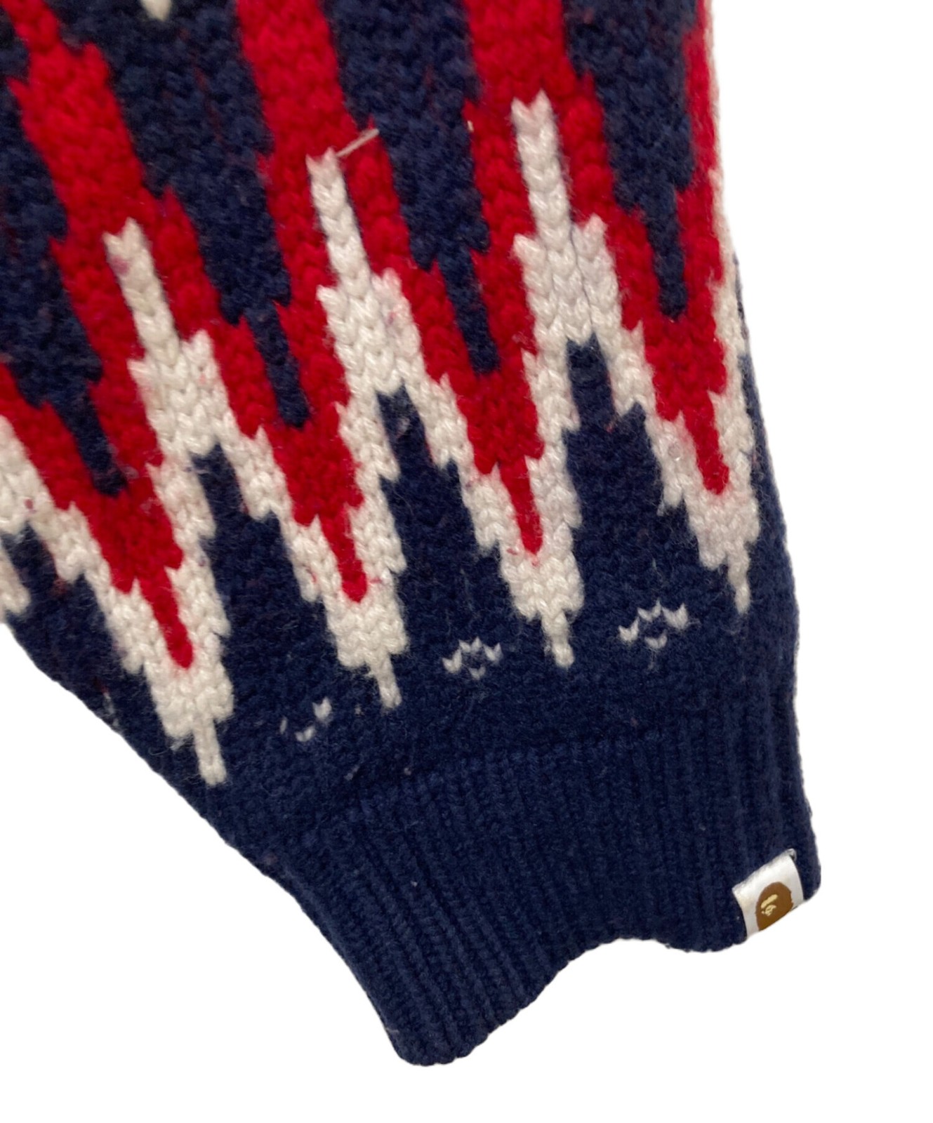 A BATHING APE Snowflake Knit Sweater Size: XL Navy Men thumbnail 5