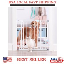 Carlson Extra Wide Pet Gate with Metal Frame and Small Pet Door Adjustable