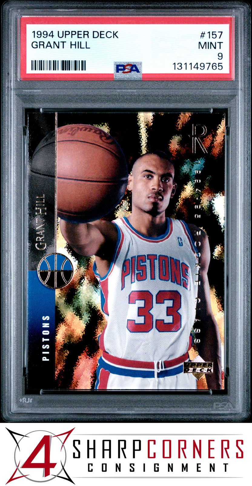 1994 UPPER DECK #157 GRANT HILL RC PISTONS HOF PSA 9