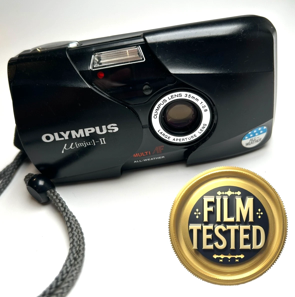 Appareil Photo Olympus µ [mju:] II – 35mm Stylus Epic, Testé Et Fonctionnel