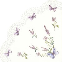 IHR LA Lavande Serviette Rondo Papierserviette 3-Lagig 34 Cm Rund Creme