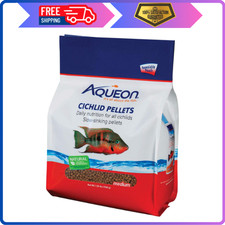 Aqueon Cichlid Slow Sinking Fish Food Pellets, Medium Size, 25 Ounce