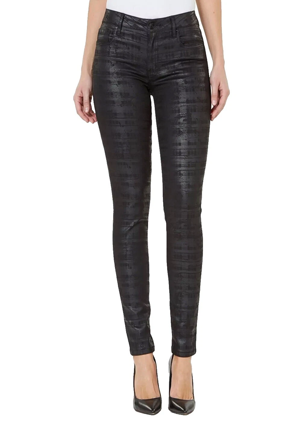 Checked Cotton Jeans for Women