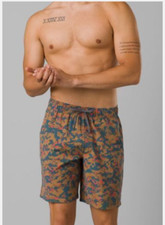 Prana Metric E Waist BoardShort Mens Large Fresca Camo 8 Inch Inseam UPF 50 New
