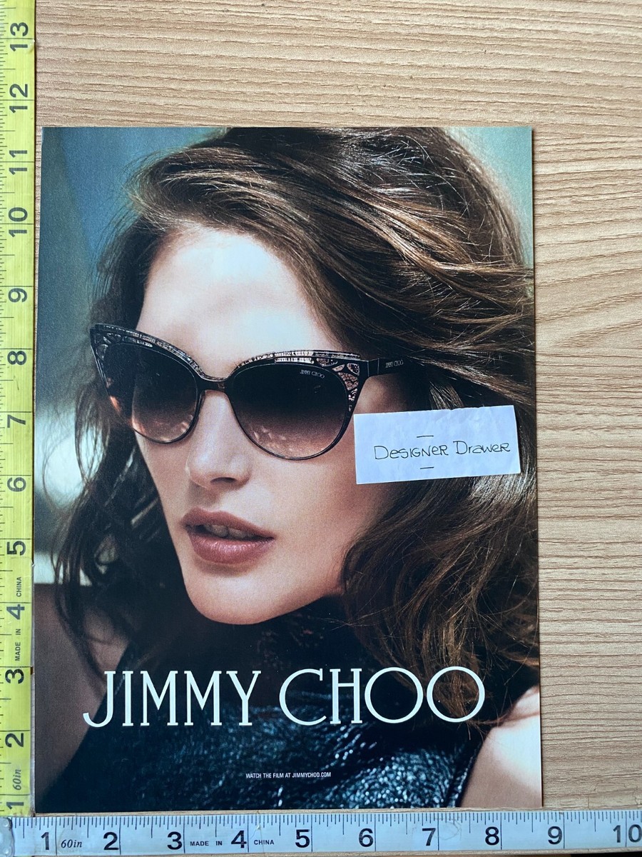 Jimmy Choo Black Cat Eye Sunglasses Fashion Magazine Print  display picture 1
