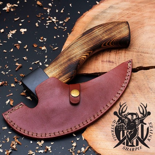 Pizza Axe Cutter Viking Handmade Steel Custom Carbon Hatchet Tomahawk Hand M-144 - Picture 3 of 4