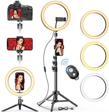 10" LED Dimmable Ring Light with Stand Smartphone Video Studio Makeup Youtube