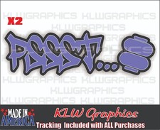 Pssst Decal Sticker Air Ride Bagged Truck Car S10 C10 4 Link Notch Purple Girl