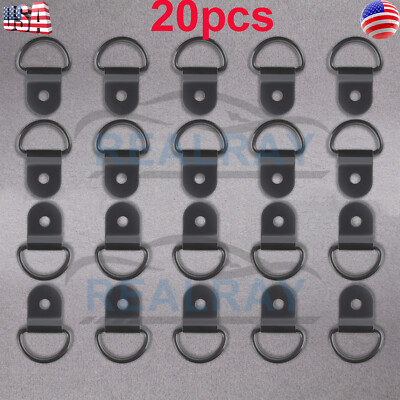 Black D Shape Tie Down Anchors Ring Secure Cargo Car Truck Trailers RV Boats US