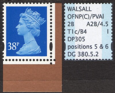 GB SPECIALISED 38p PRESTIGE BOOKLET PANE SINGLE “SPECIAL BY DESIGN