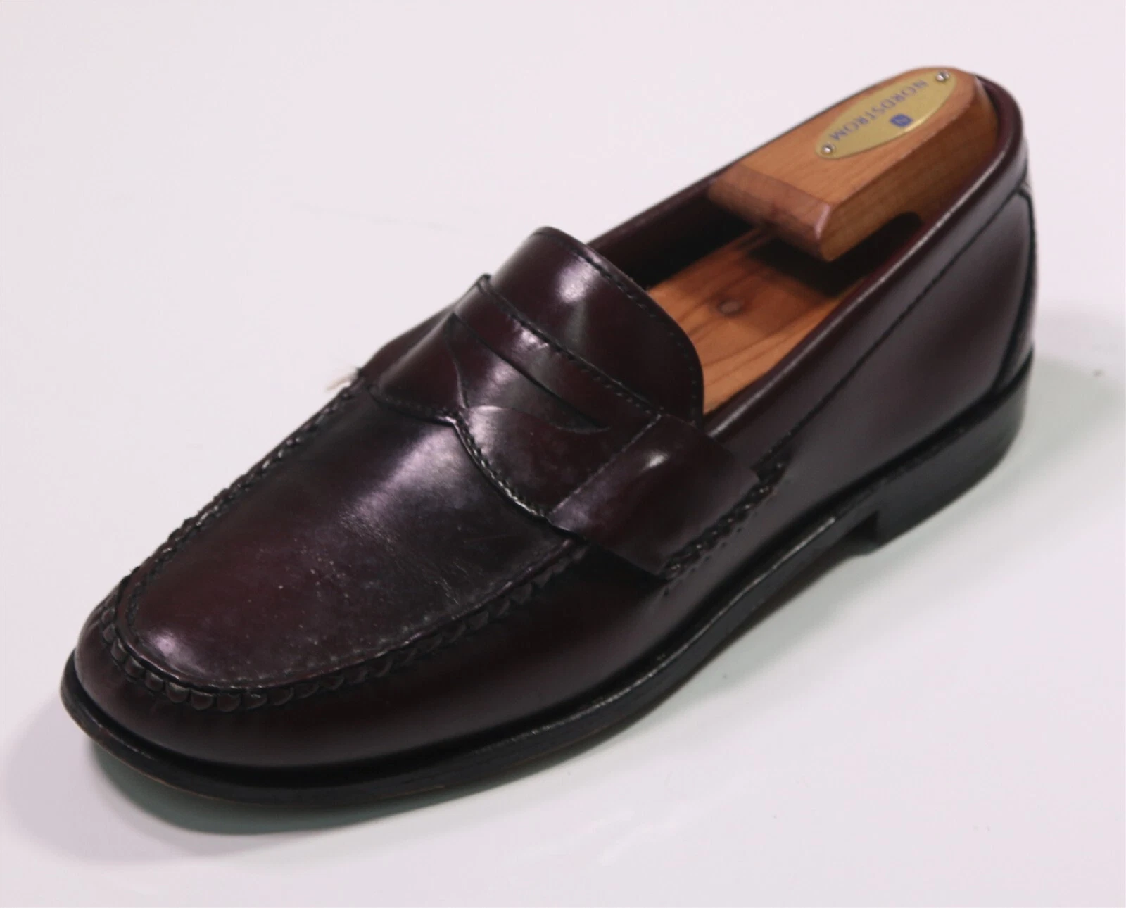 Allen Edmonds Walden Burgundy Leather Penny Loafers Men's US 8 C