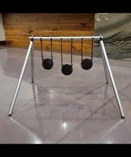 USA MADE AR500 Steel Shooting Targets 4" Gongs Hooks Connectors ¼" - 11 Pieces 