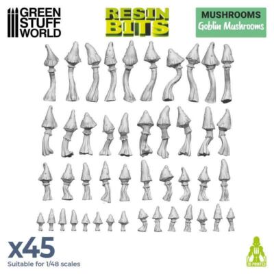Green Stuff World Goblin Mushrooms x45 3D Printed Set