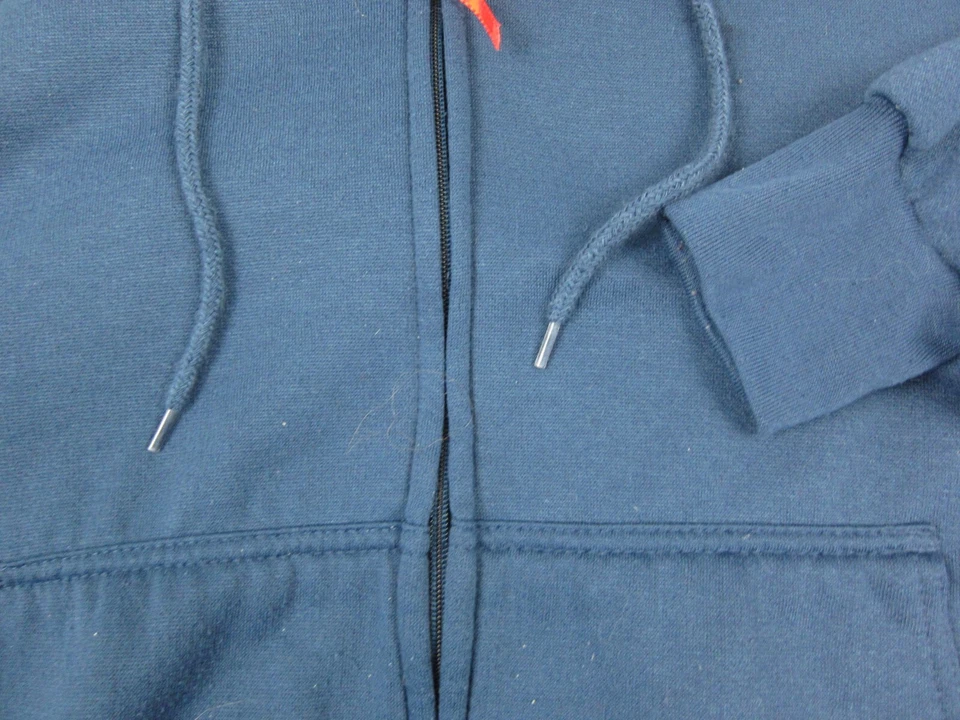 Vintage Franklin Hoodie Adult Large Blue Full Zip Fleece Sweatshirt Mens 90s - Image 3 of 4