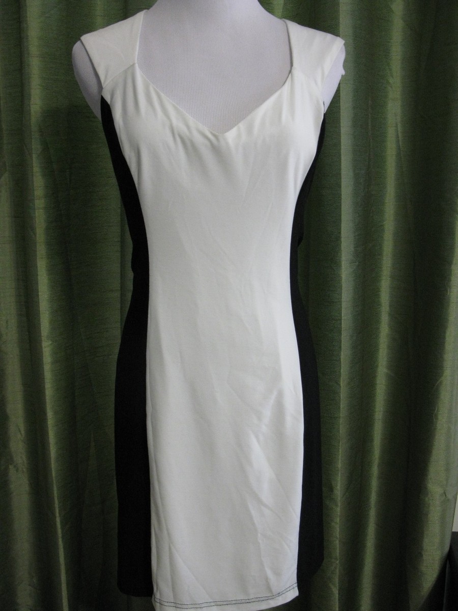 B. Darlin Black White Matte Jersey Colorblock Bodycon Sleeveless Dress  11/12 NWT