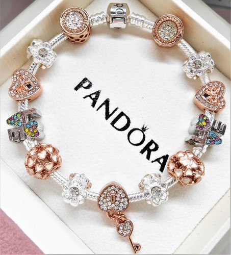 Pandora Silver Charm Bracelet ROSE 