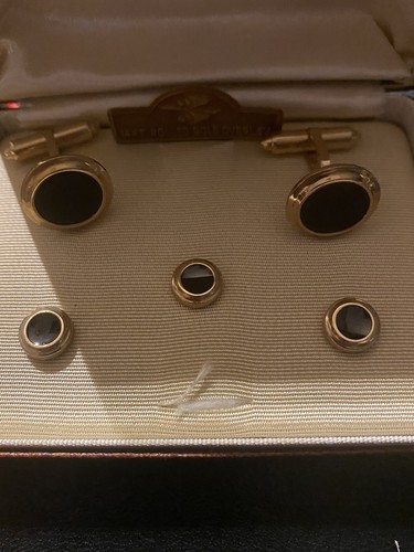 KREMENTZ 14k overlay gold cuffs and buttons vintage - Picture 2 of 7