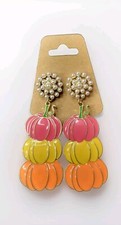 Layered Pumpkin Earrings. Halloween Jewelry