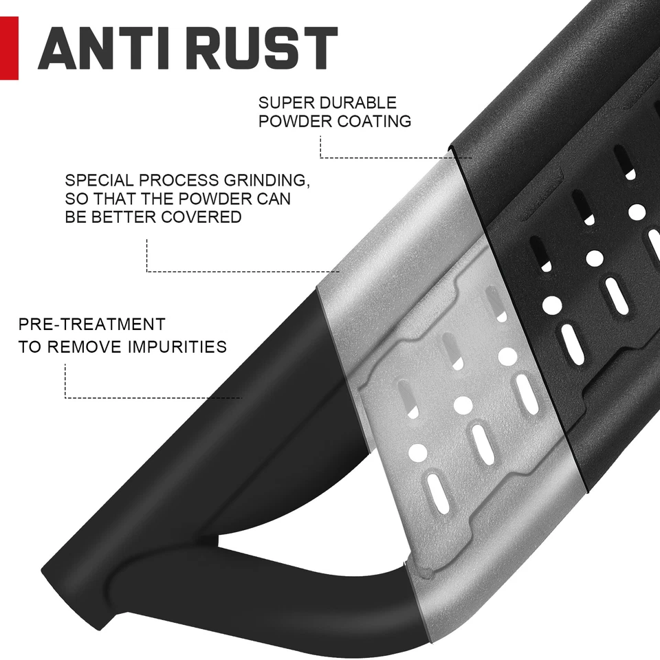 BXKQ 4Step FIT 2004-2024 Nissan Titan Crew Cab BLK Drop Running Board Side Bar Foto 3 de 4