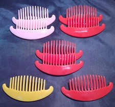 Hair Cincher Clip Banana Comb Ponytail Holders 1980s 4 Sets 3 Colors Unbranded