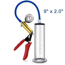 .Penis Vacuum Pump Enhancer 9" in Length Untapered Gauge Cylinder Diameter 2