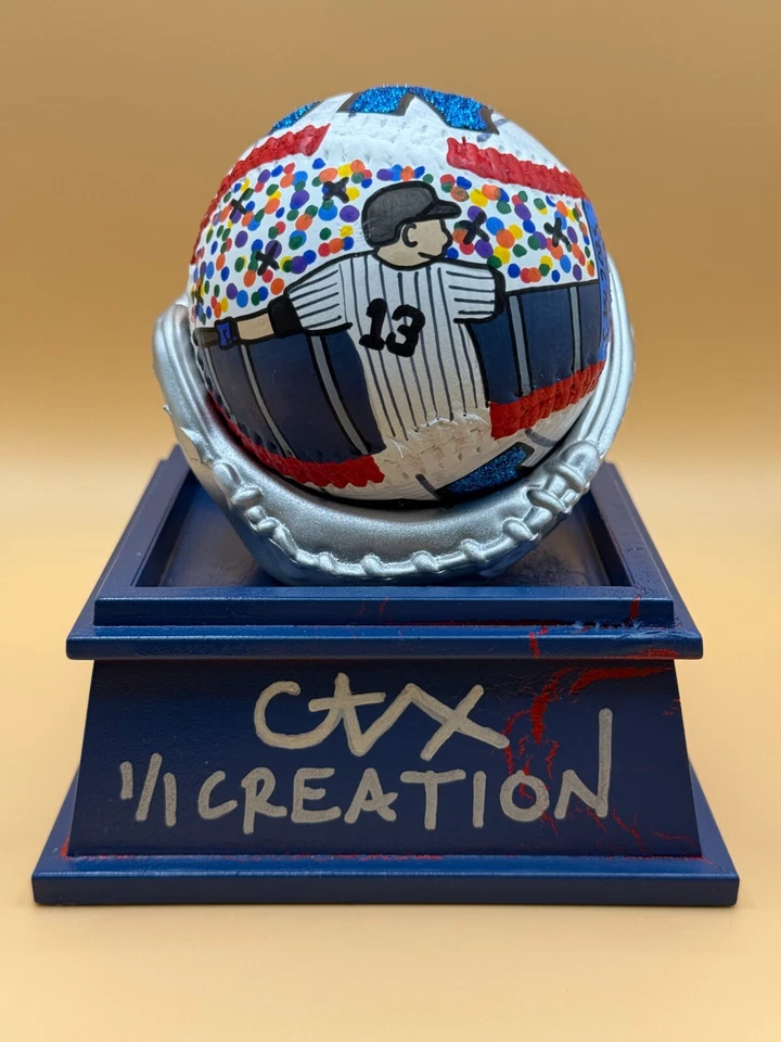 Alex Rodriguez AROD CARTER X  1/1 Hand Painted Art Baseball YANKEES - Image 4 of 4