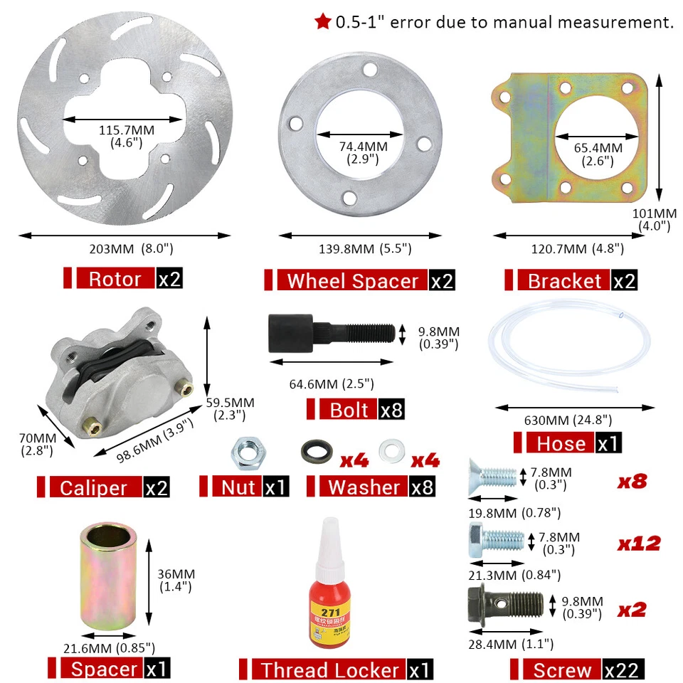 Kit de conversión de freno de disco delantero para Honda Foreman 450 TRX450 1998-04 FE/FM/ES/S  Foto 2 de 4