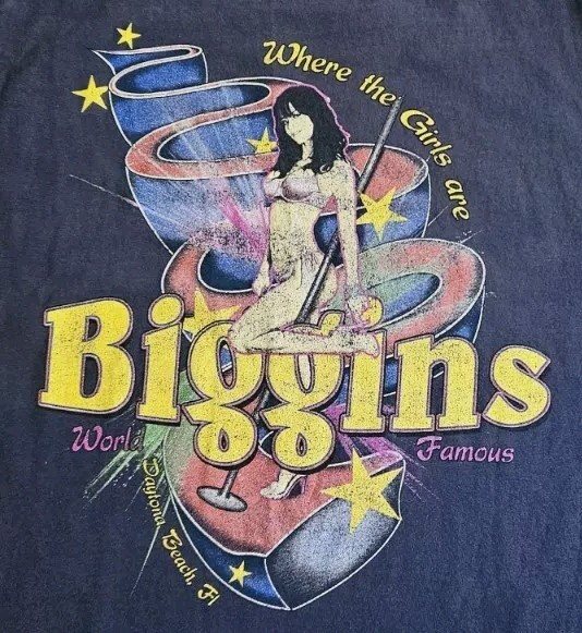 Rare Vintage Y2K Biggins Strip Club T Shirt 2XL Daytona Beach