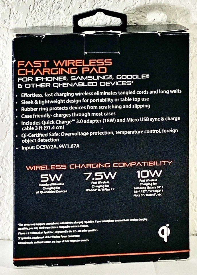 Blackweb 10W Qi Fast Wireless Fast Charging Pad - Black minor box damage M48E - Image 2 of 2