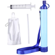 Personal Water Filter Straw Mini Water Purifier+Water Pouch+Clean Syringe+Hose
