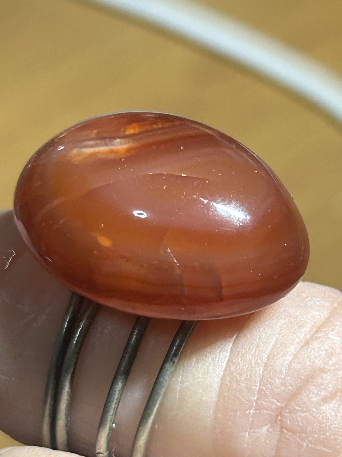 925 Agate Vintage Ring Adjustable - image 2