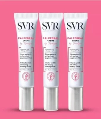 3x SVR Palpebral Creme Topialyse 15ml Irritated Eyelids Anti-Itching Cream 05/24