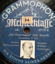 Wilhelm Furtwängler "Nietoperz (Joh.Strauss)" Berlin 1937 Grammophon 78 obr./min