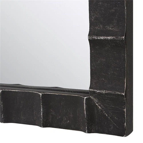 Uttermost Dandridge Contemporary Iron and MDF Arch Mirror in Matte Black/Silver - Picture 5 of 7